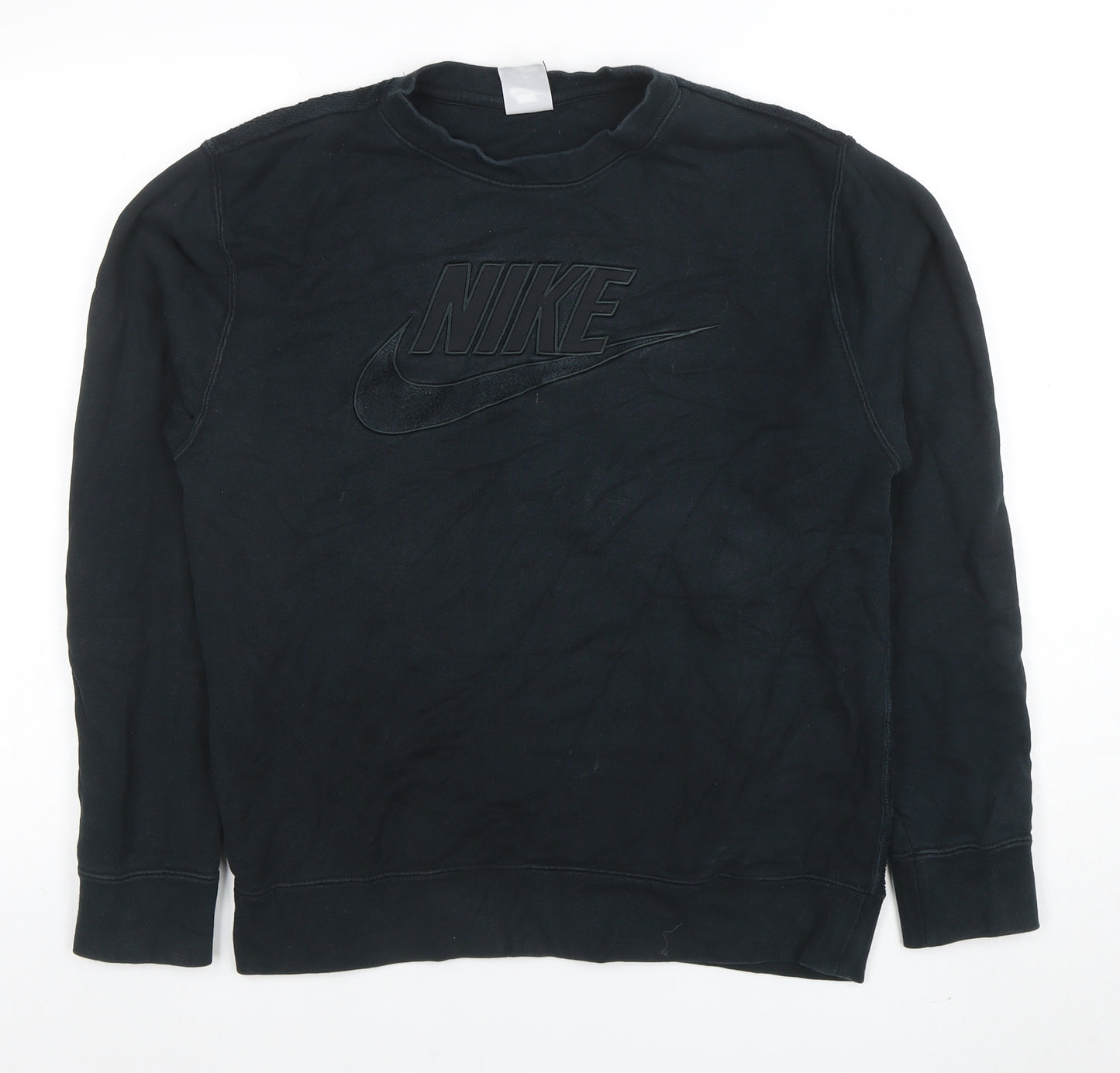 Nike Men's Black Logo Crew Neck Fleece Sweatshirt Size S