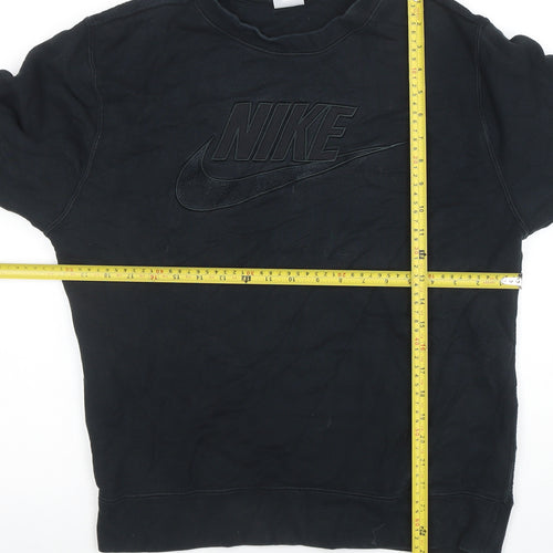 Nike Men's Black Logo Crew Neck Fleece Sweatshirt Size S