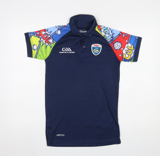 Azzurri Mens Blue XS Polo Shirt Coach GAA Cúl Camps Sports Top