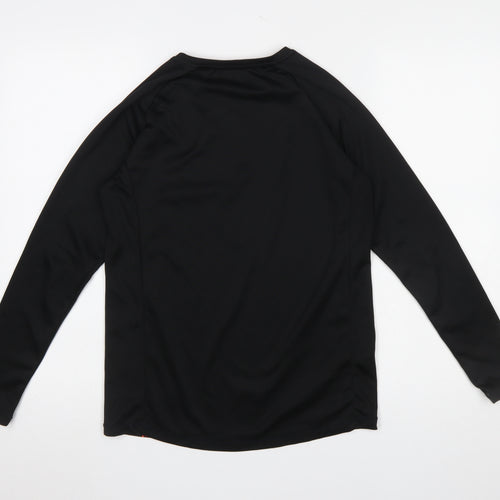 Dunnes Stores Men’s Black & Orange Graphic Long Sleeve Athletic T-Shirt Size S