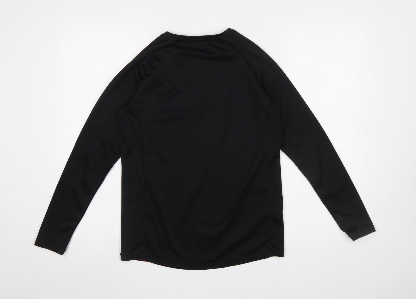 Dunnes Stores Men’s Black & Orange Graphic Long Sleeve Athletic T-Shirt Size S