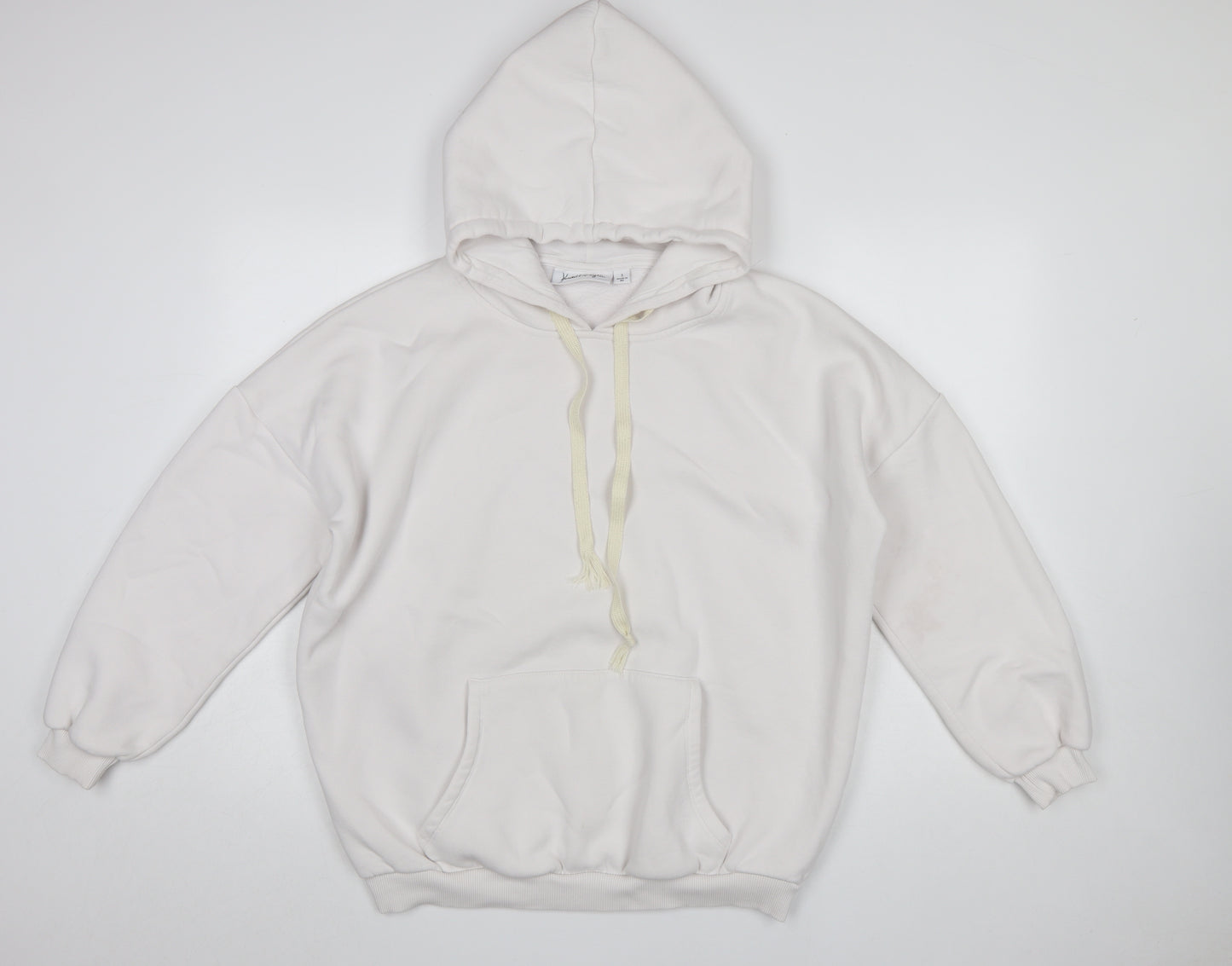Kendall + Kylie Women White Pullover Hoodie Small Snake Logo Cotton Blend