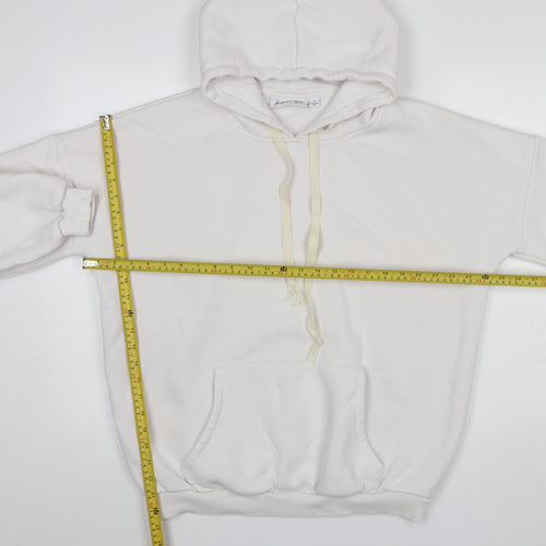 Kendall + Kylie Women White Pullover Hoodie Small Snake Logo Cotton Blend