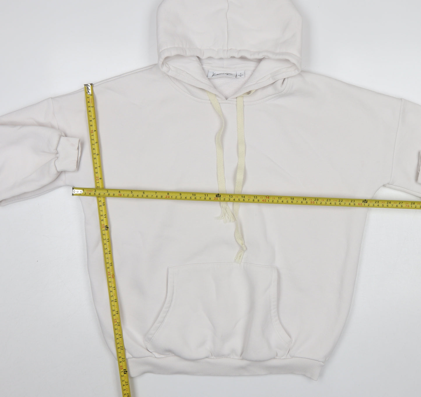 Kendall + Kylie Women White Pullover Hoodie Small Snake Logo Cotton Blend
