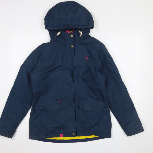 Lighthouse Women Blue Parka Waterproof Hooded Jacket Size 8