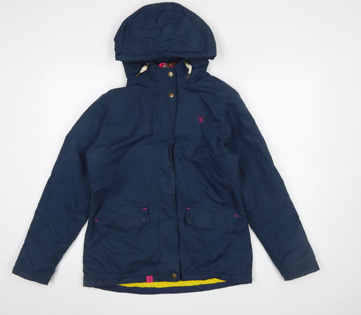 Lighthouse Women Blue Parka Waterproof Hooded Jacket Size 8