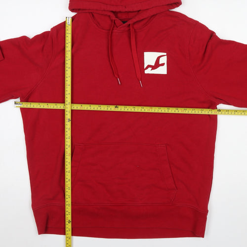 Hollister Men’s Red Pullover Hoodie XL Logo Graphic Sweatshirt