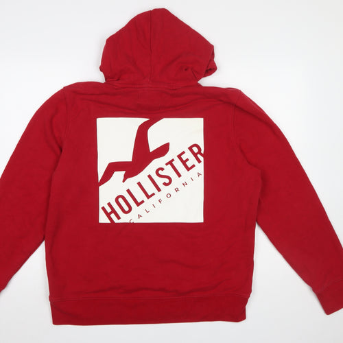 Hollister Men’s Red Pullover Hoodie XL Logo Graphic Sweatshirt