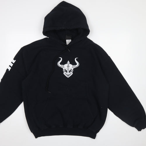 Warrior Wear Men's Black Pullover Hoodie L Graphic Viking Print