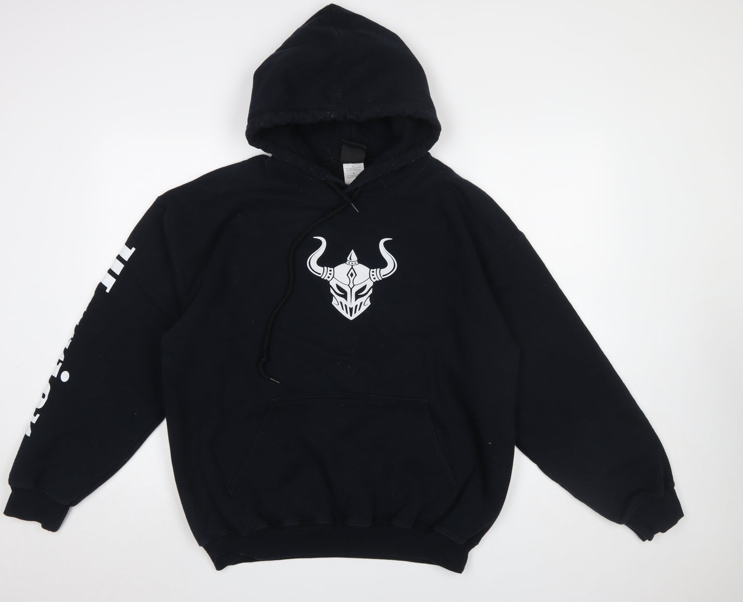 Warrior Wear Men's Black Pullover Hoodie L Graphic Viking Print