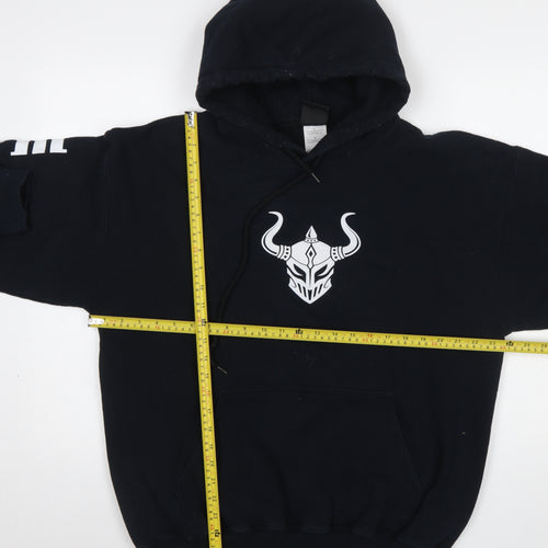 Warrior Wear Men's Black Pullover Hoodie L Graphic Viking Print