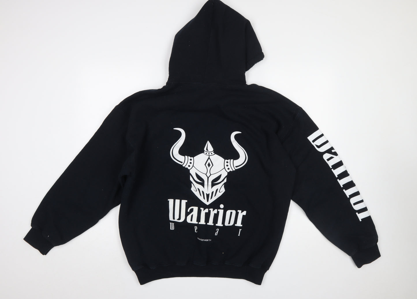 Warrior Wear Men's Black Pullover Hoodie L Graphic Viking Print