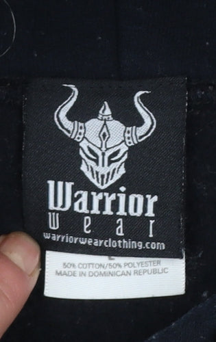 Warrior Wear Men's Black Pullover Hoodie L Graphic Viking Print
