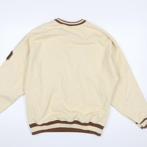 Pull & Bear Women Beige Pasadena 91 Pullover Sweatshirt S