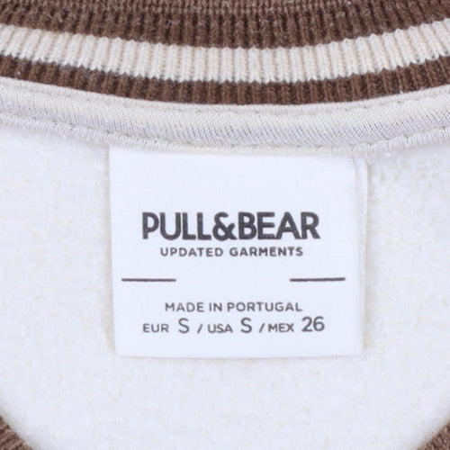 Pull & Bear Women Beige Pasadena 91 Pullover Sweatshirt S
