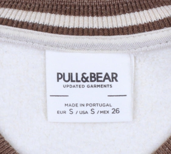 Pull & Bear Women Beige Pasadena 91 Pullover Sweatshirt S