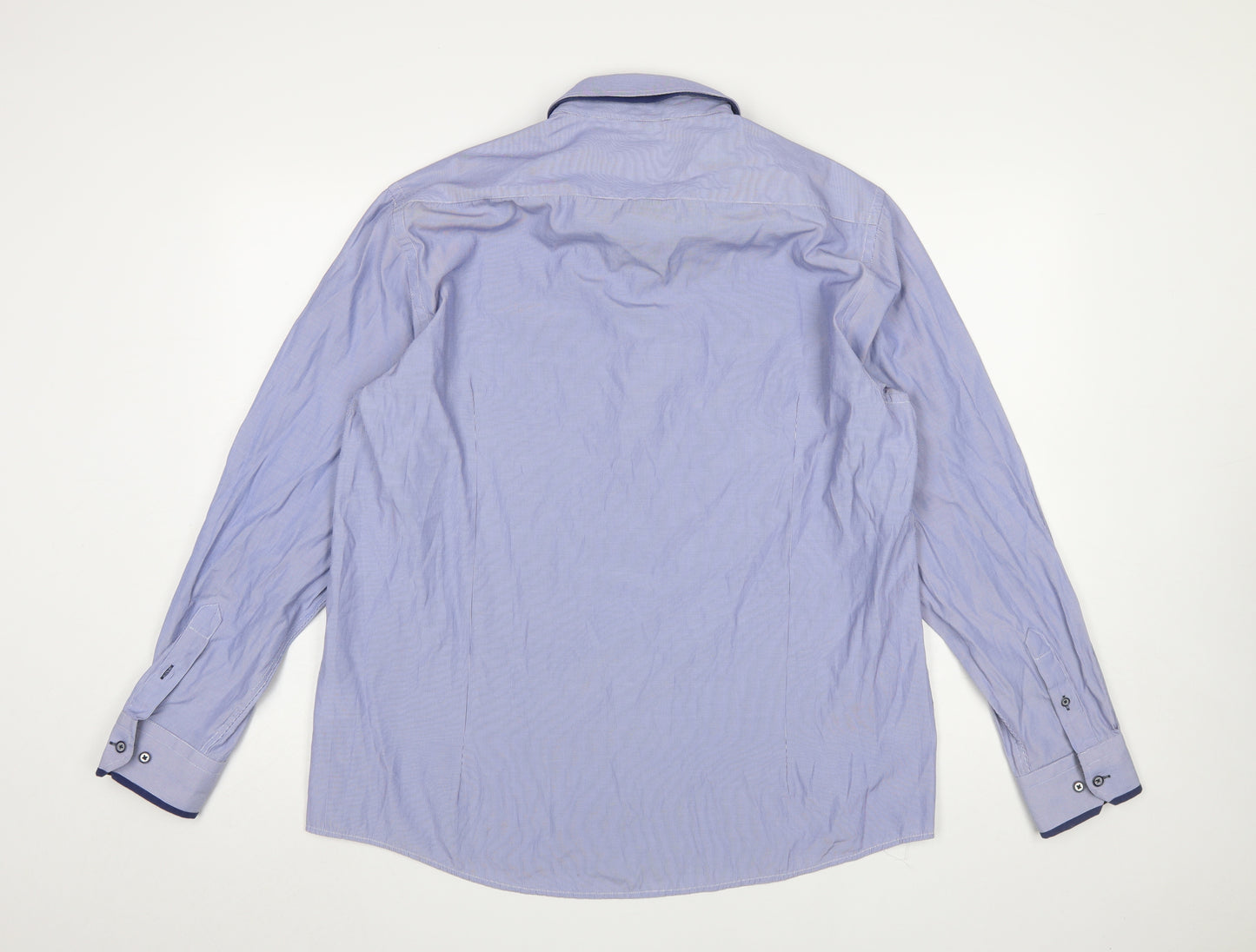 Silvio Valentin Men's Blue Striped Button-Down 2XL Casual Shirt