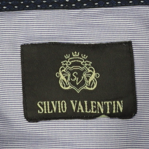 Silvio Valentin Men's Blue Striped Button-Down 2XL Casual Shirt