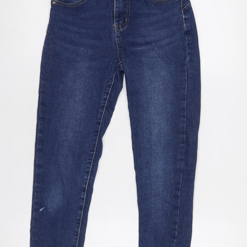 Miss Bon Women's Blue High-Waisted Skinny Jeans S