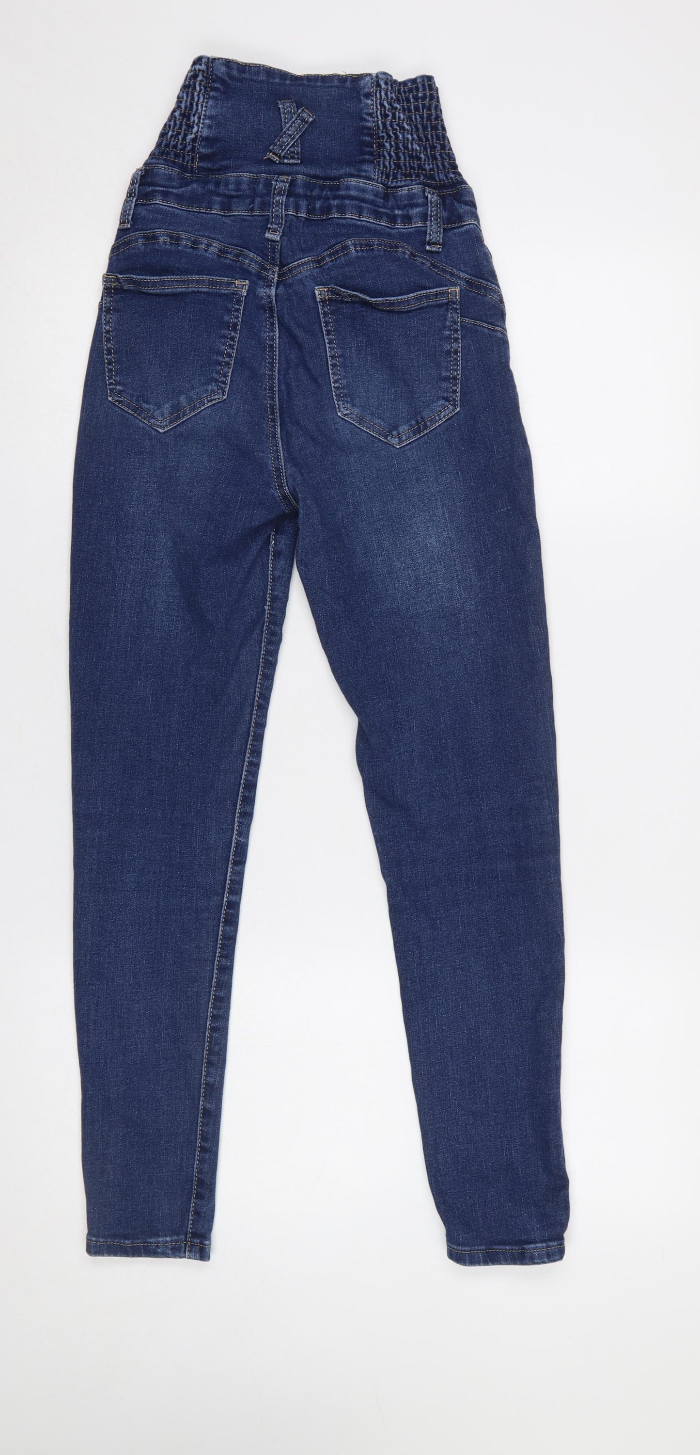 Miss Bon Women's Blue High-Waisted Skinny Jeans S