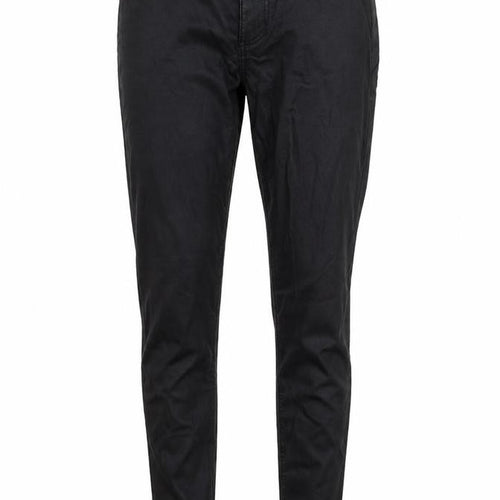 Vila Women Black Coated Slim Fit Viscose Stretch Trousers L