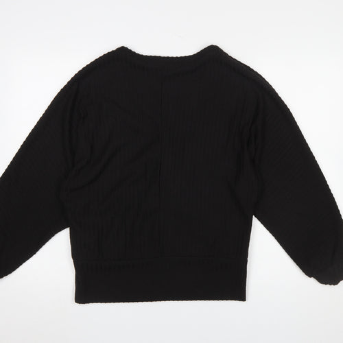 New Look Women’s Black Wrap Jersey Long Sleeve Blouse Size M