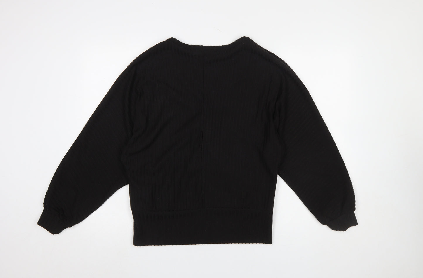 New Look Women’s Black Wrap Jersey Long Sleeve Blouse Size M
