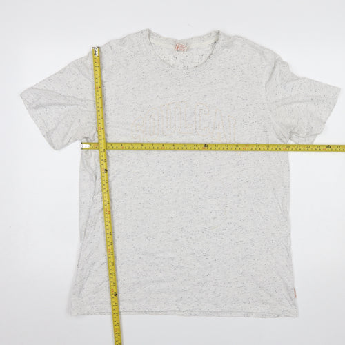 SoulCal & Co Men’s Beige Speckled Crew Neck Cotton T-Shirt L