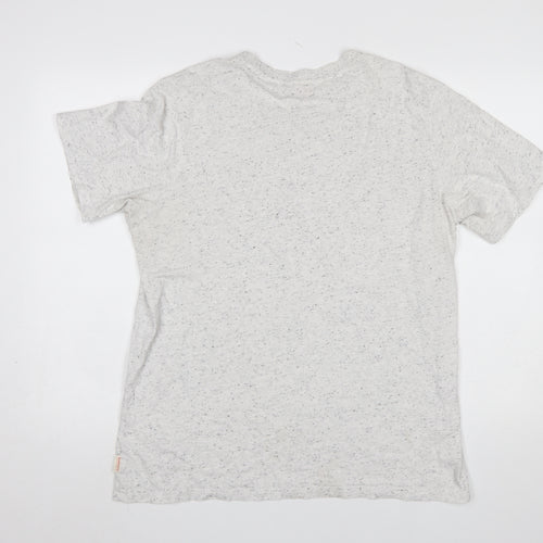 SoulCal & Co Men’s Beige Speckled Crew Neck Cotton T-Shirt L