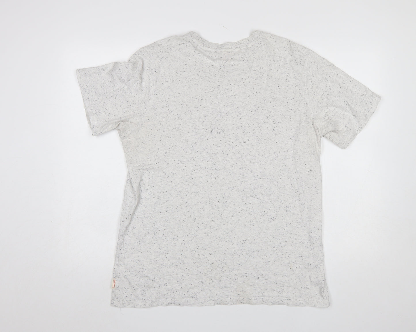 SoulCal & Co Men’s Beige Speckled Crew Neck Cotton T-Shirt L