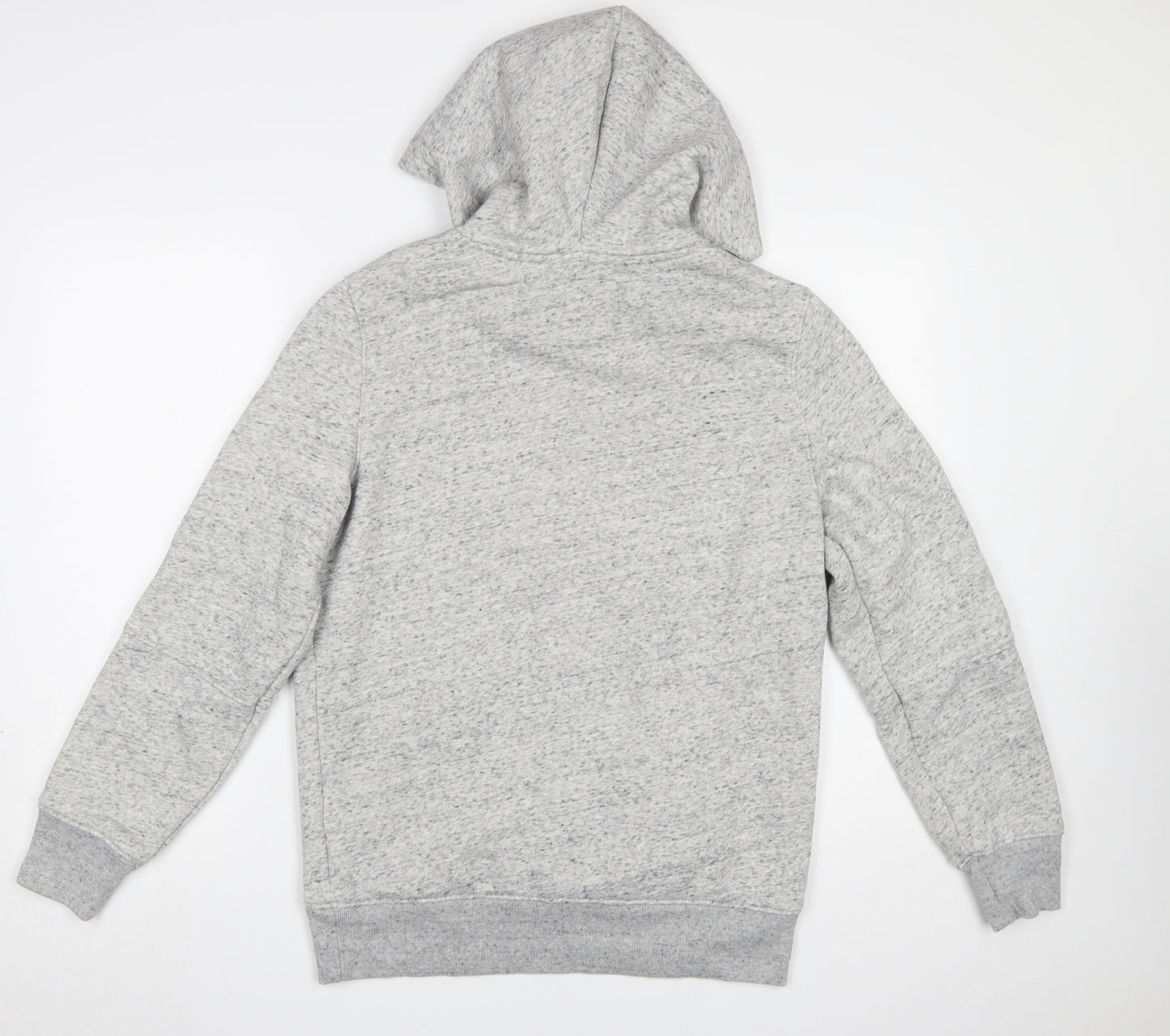 Hollister Mens Grey Pullover Hoodie S Regular Fit Logo Fleece