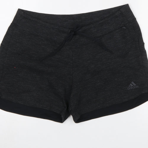 Adidas Women Black XL Athletic Activewear Shorts with Drawstring Waist