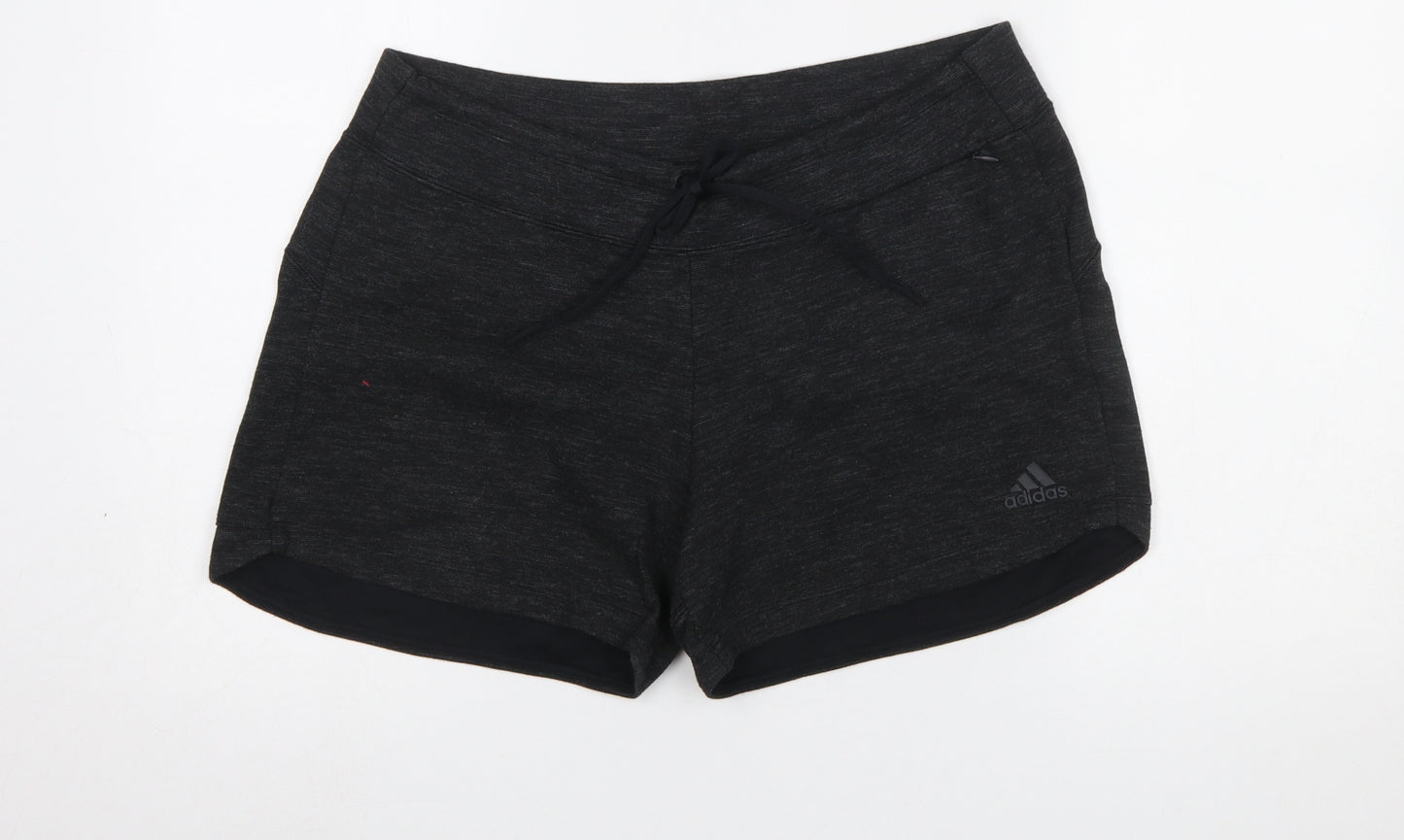 Adidas Women Black XL Athletic Activewear Shorts with Drawstring Waist