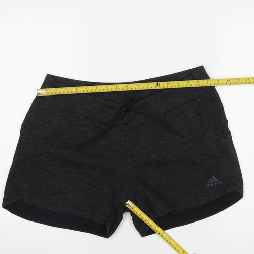 Adidas Women Black XL Athletic Activewear Shorts with Drawstring Waist