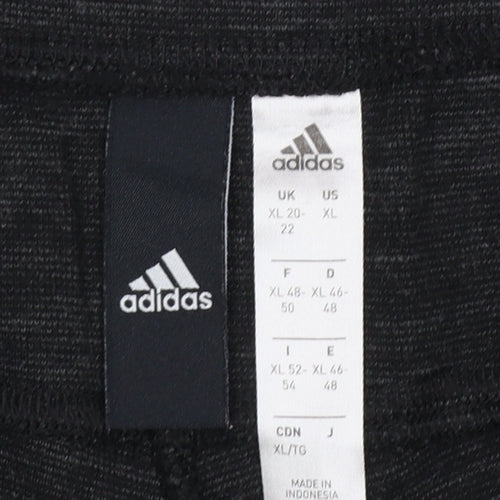 Adidas Women Black XL Athletic Activewear Shorts with Drawstring Waist