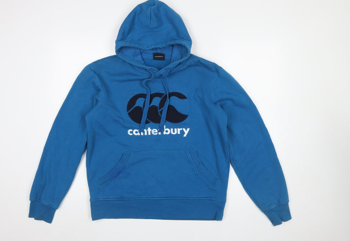 Canterbury Men's Blue Pullover Hoodie Size S Sports Logo Sweatshirt