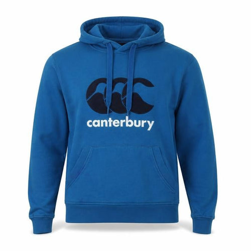 Canterbury Men's Blue Pullover Hoodie Size S Sports Logo Sweatshirt