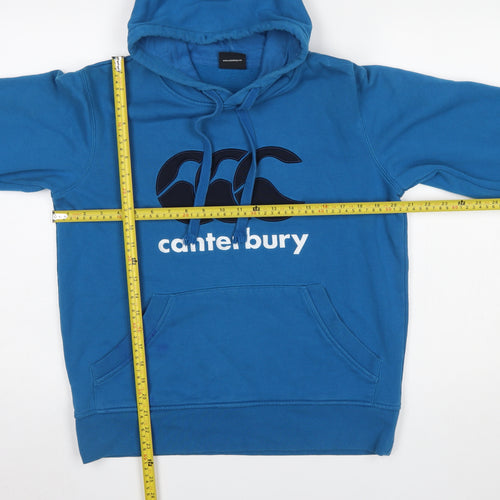 Canterbury Men's Blue Pullover Hoodie Size S Sports Logo Sweatshirt