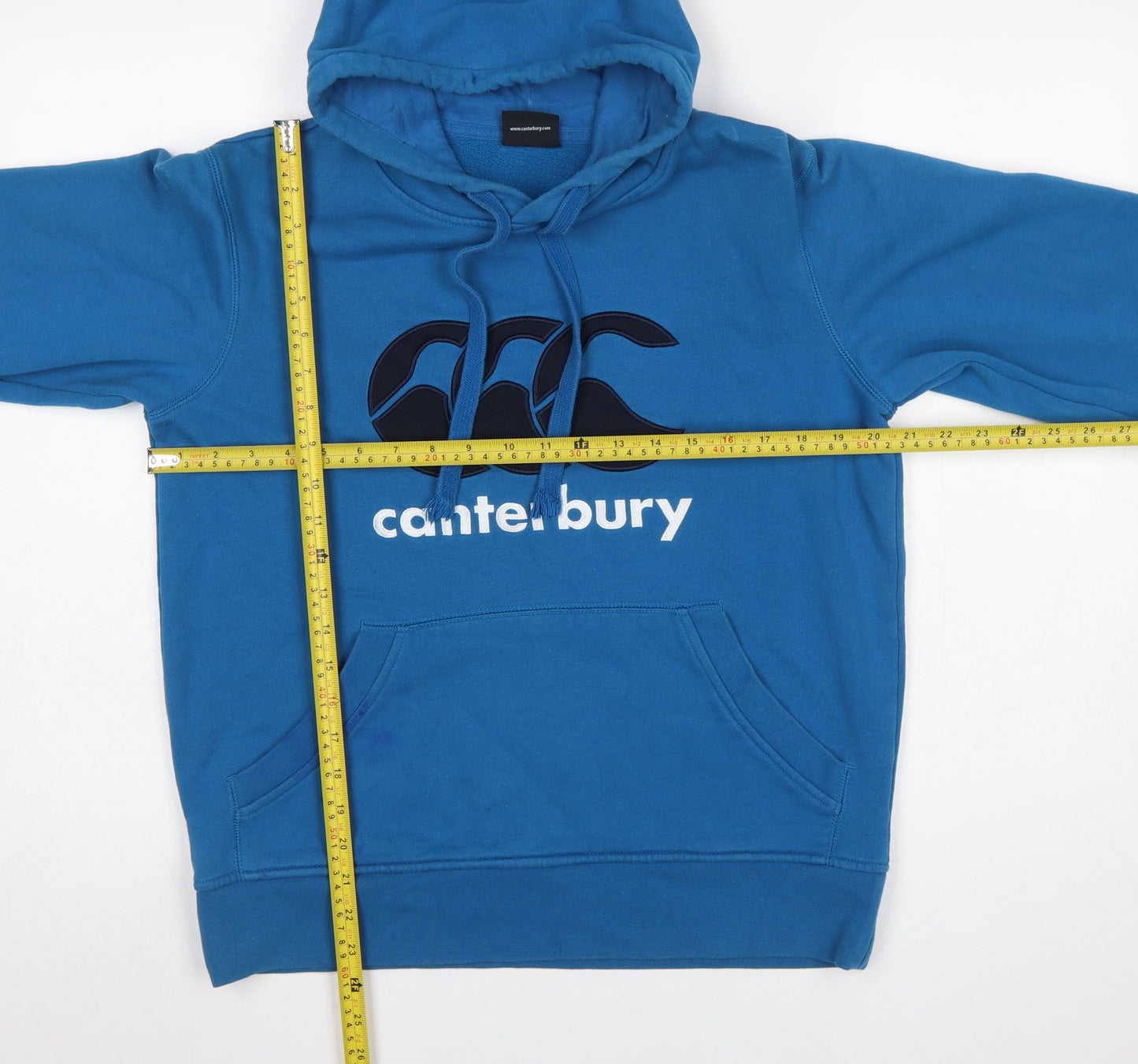 Canterbury Men's Blue Pullover Hoodie Size S Sports Logo Sweatshirt