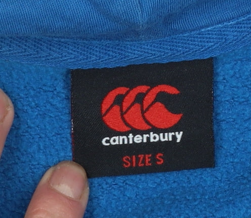 Canterbury Men's Blue Pullover Hoodie Size S Sports Logo Sweatshirt