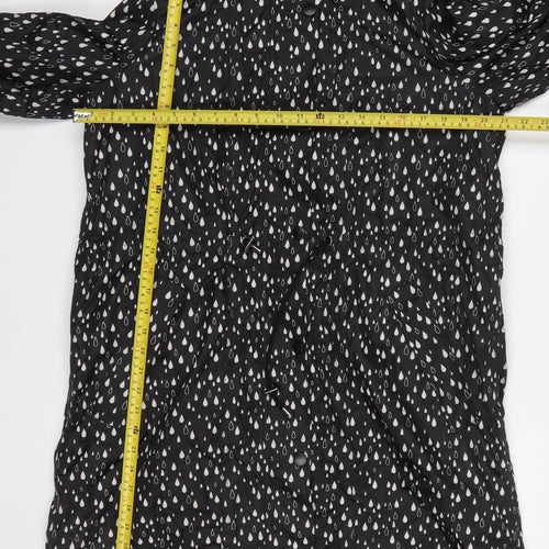Soaked in Luxury Women's Black Raindrop Rain Coat Size M Hooded Polyester
