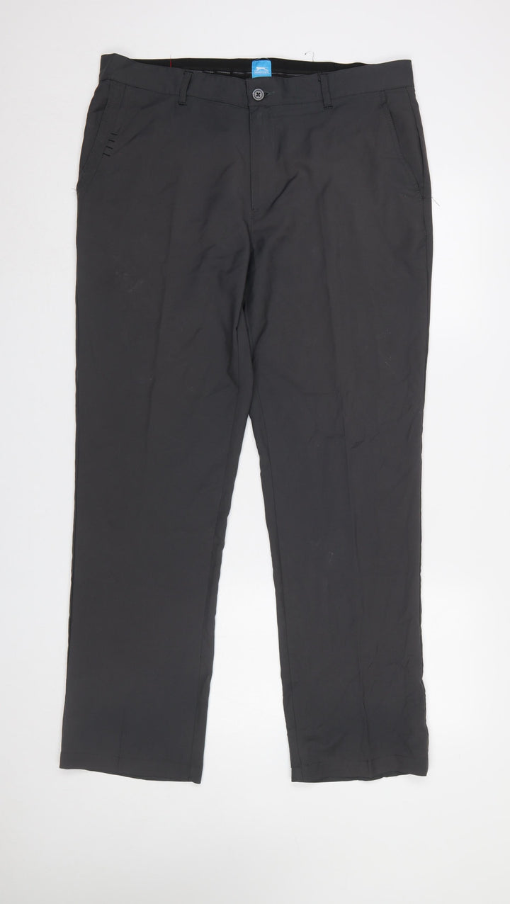 Slazenger Men's Black 36W Regular Fit Chino Trousers