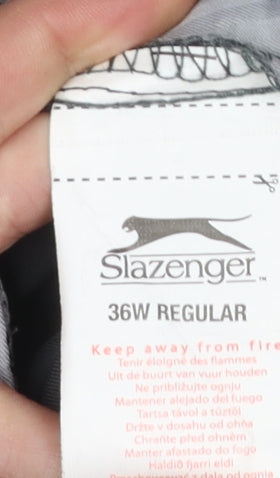 Slazenger Men's Black 36W Regular Fit Chino Trousers