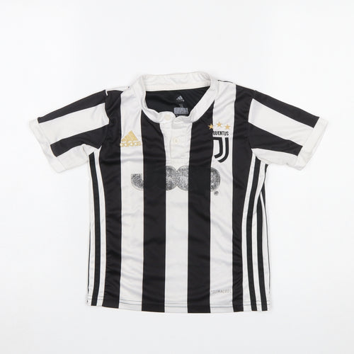 Adidas Boys Black White Juventus Football Jersey Shirt Size 18 Years