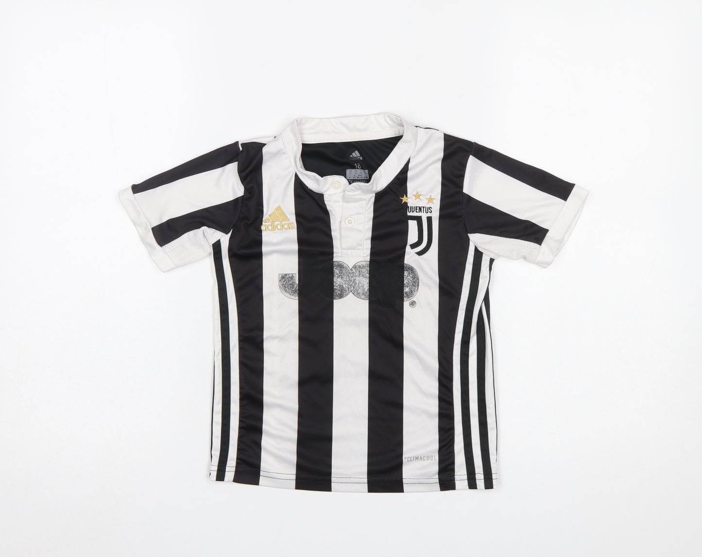 Adidas Boys Black White Juventus Football Jersey Shirt Size 18 Years