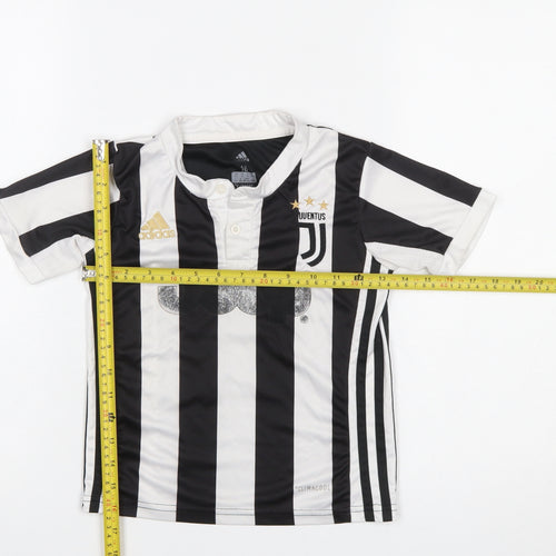 Adidas Boys Black White Juventus Football Jersey Shirt Size 18 Years