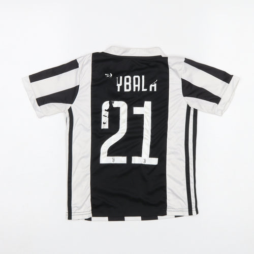 Adidas Boys Black White Juventus Football Jersey Shirt Size 18 Years