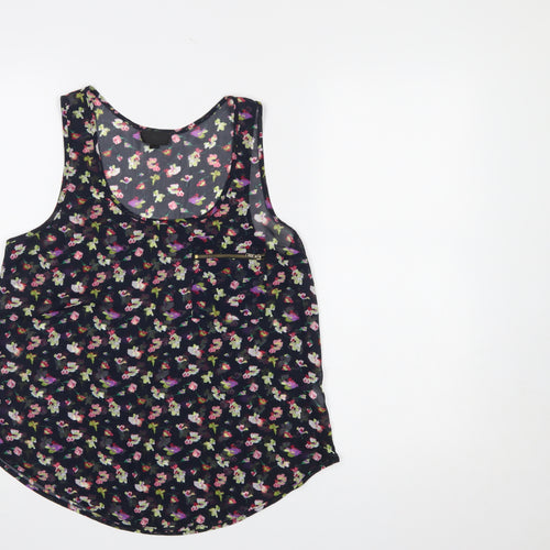 Topshop Women's Multicoloured Floral Chiffon Tank Top Size 12