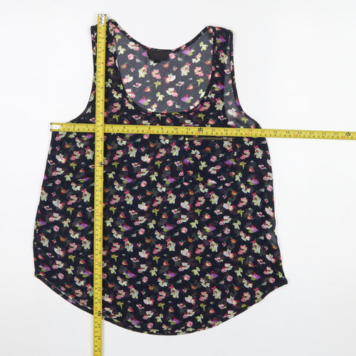 Topshop Women's Multicoloured Floral Chiffon Tank Top Size 12
