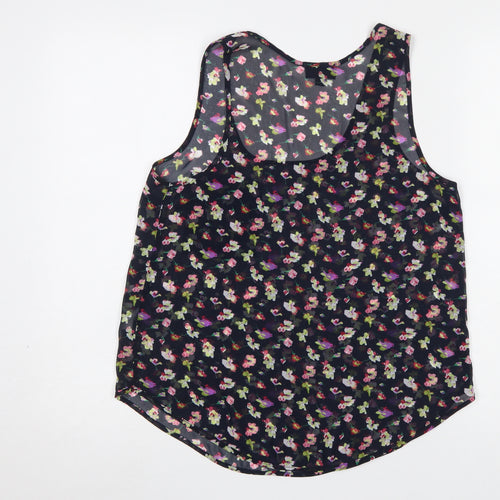 Topshop Women's Multicoloured Floral Chiffon Tank Top Size 12